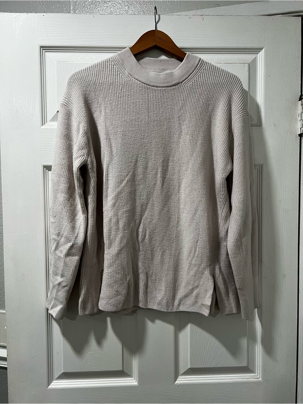 lululemon athletica Men's Cream Cable-Knit Crewneck Sweater